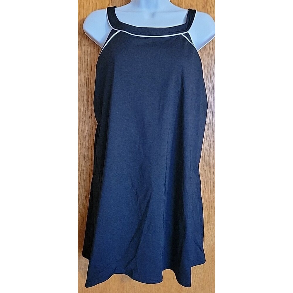 Swimsuit One Piece 1PC Black 22W DD Soft Cup Solid Swimsuit Women Lands End S209